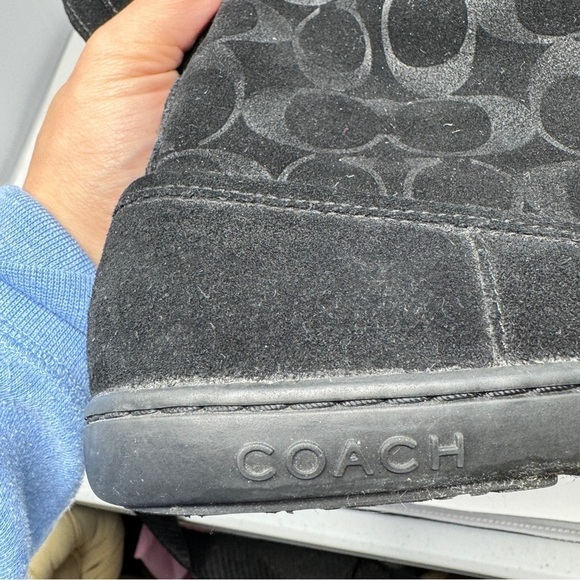 Coach Black Logo Suede Leather Winter Boots - Picture 11 of 12